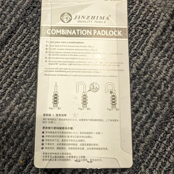 Combination Padlock 4 digit zinc alloy body easy set & reset. new! - Picture 2 of 2